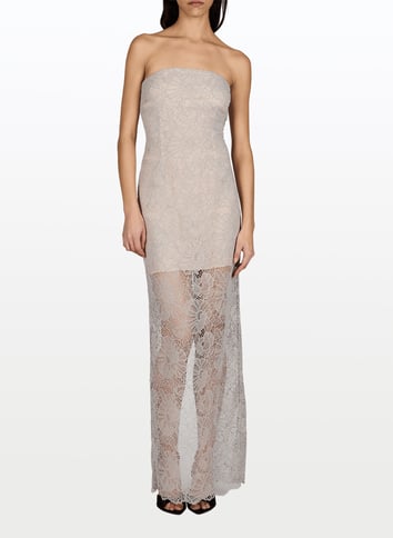 Strapless lace dress ROTATE Grey